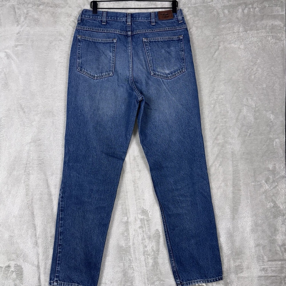 LL Bean Jeans Mens 32x31 Blue Classic Fit Denim Straight Leg 100% Cotton Pants - Picture 10 of 13